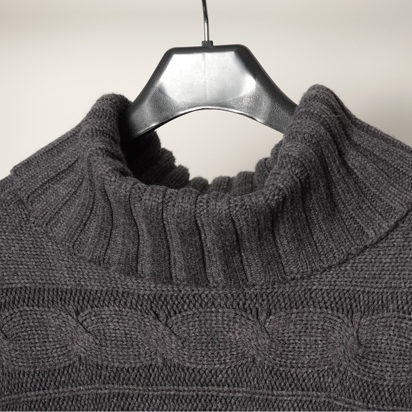 Pure Alfred Sung Grey Cable Knit 3/4 Sleeved Sweater Size XL - Picture 2 of 6